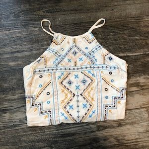 Off-White/ Tan Crop Top